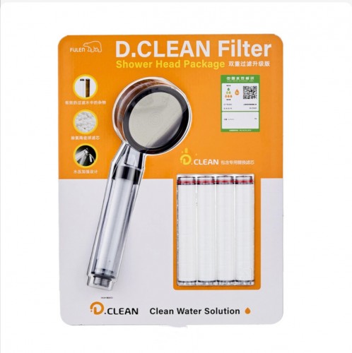 D.Clean Filter 過濾花灑頭套裝（連4個替換濾芯）